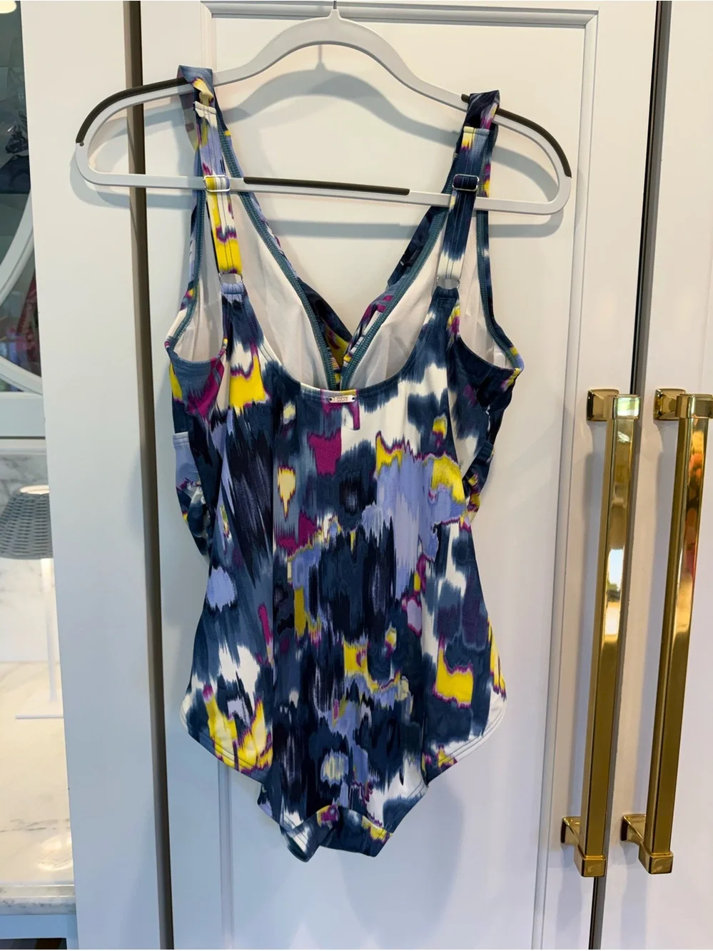 DKNY WOMENS ABSTRACT BATHING SUIT. Sz 12 •NWOT• - Picture 2 of 3